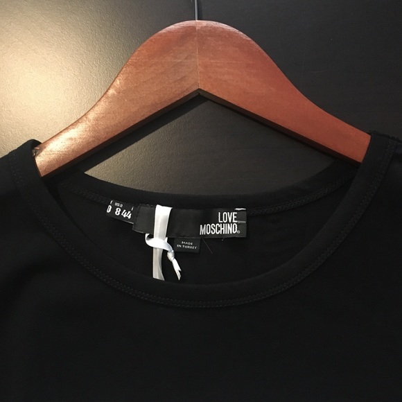 NWT Love Moschino black T-shirt size US 8 - Picture 3 of 10